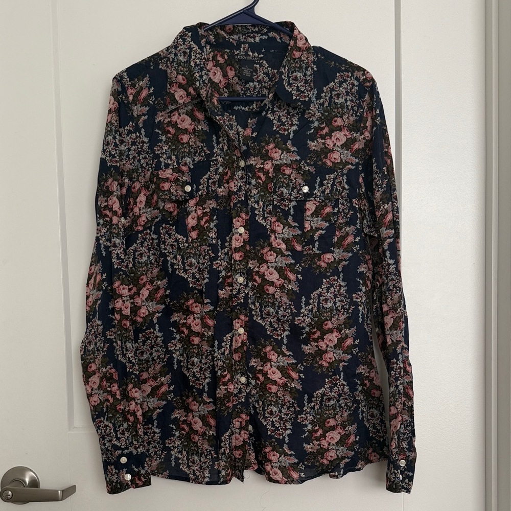 Lucky Brand Navy Floral Shirt